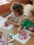 "Pisanka"-stemplowanie  farbą plakatową