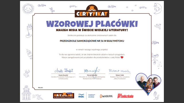 CERTYFIKAT WZOROWEJ PLACÓWKI